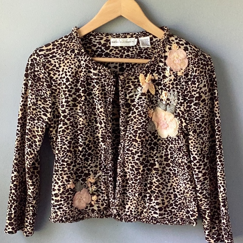DANA BUCHMAN Animal Mesh Jacket Floral
Sequin Leopard Art Fun Size M